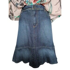Canyon River Blues Women's Denim Flounce Skirt - Y2K Boho Size 18